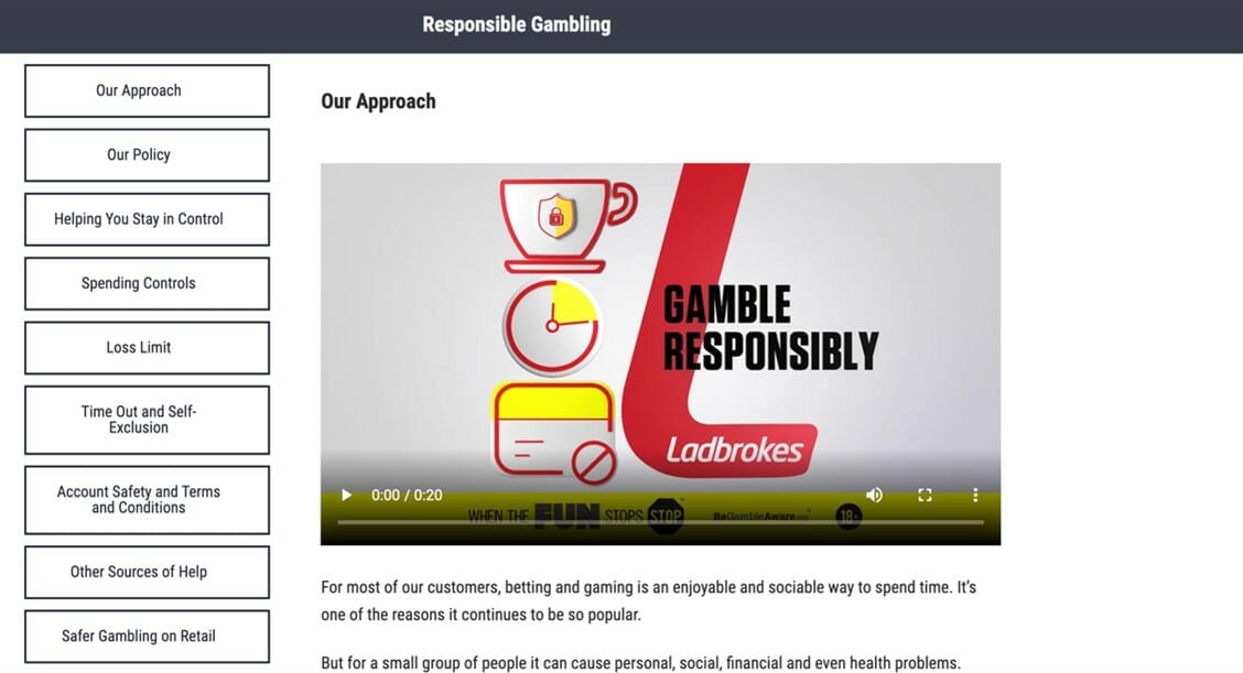 Ladbrokes Responsible Gambling