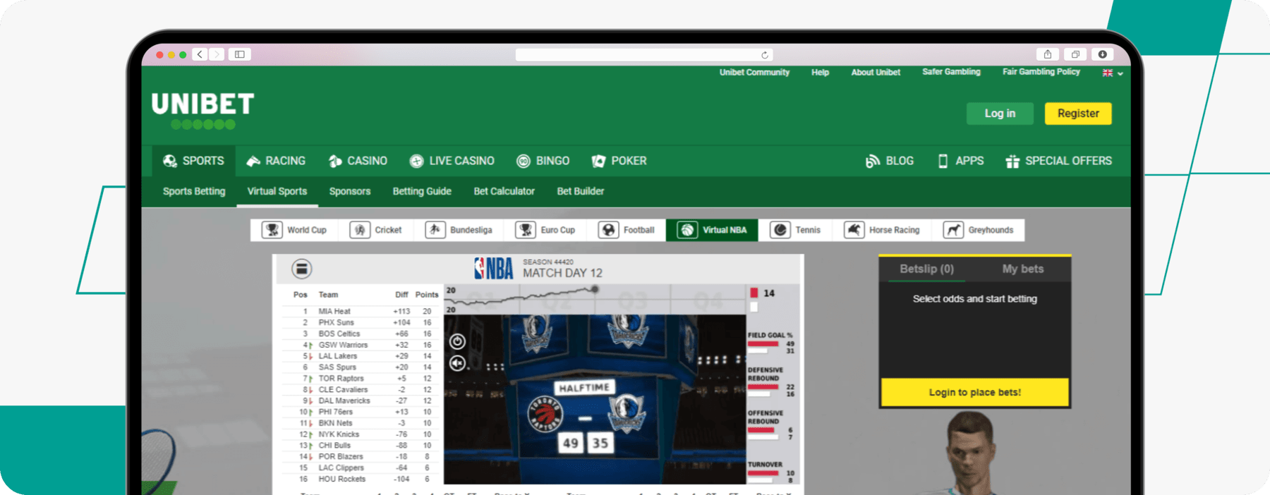 unibet virtual betting desktop screenshot