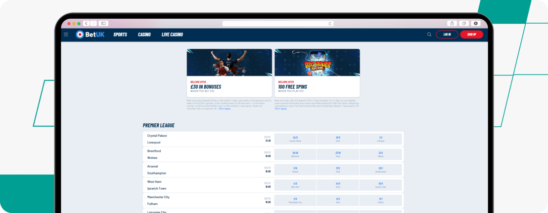 betuk premier league odds on website