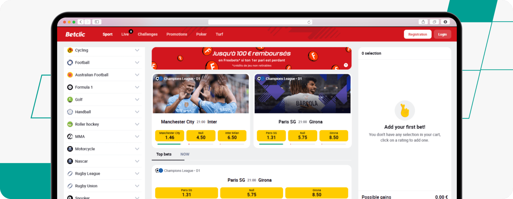 desktop Screenshot of betclic Homepage