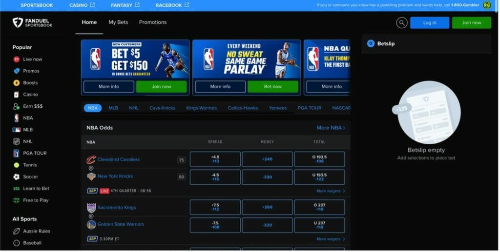 FanDuel Indiana Screenshot