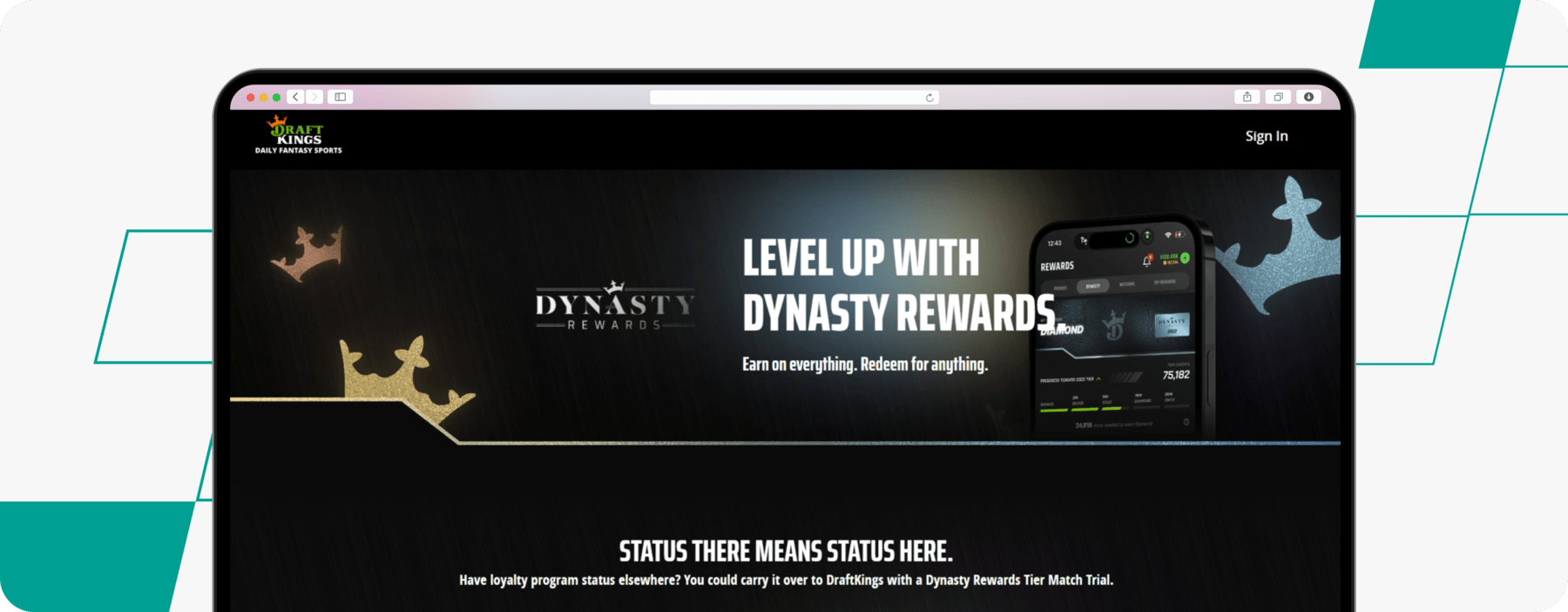 draftkings dynasty rewards mobile screenshot